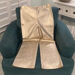 Vince Camuto Metallic Gold Flare Leg Pants. Size 10.